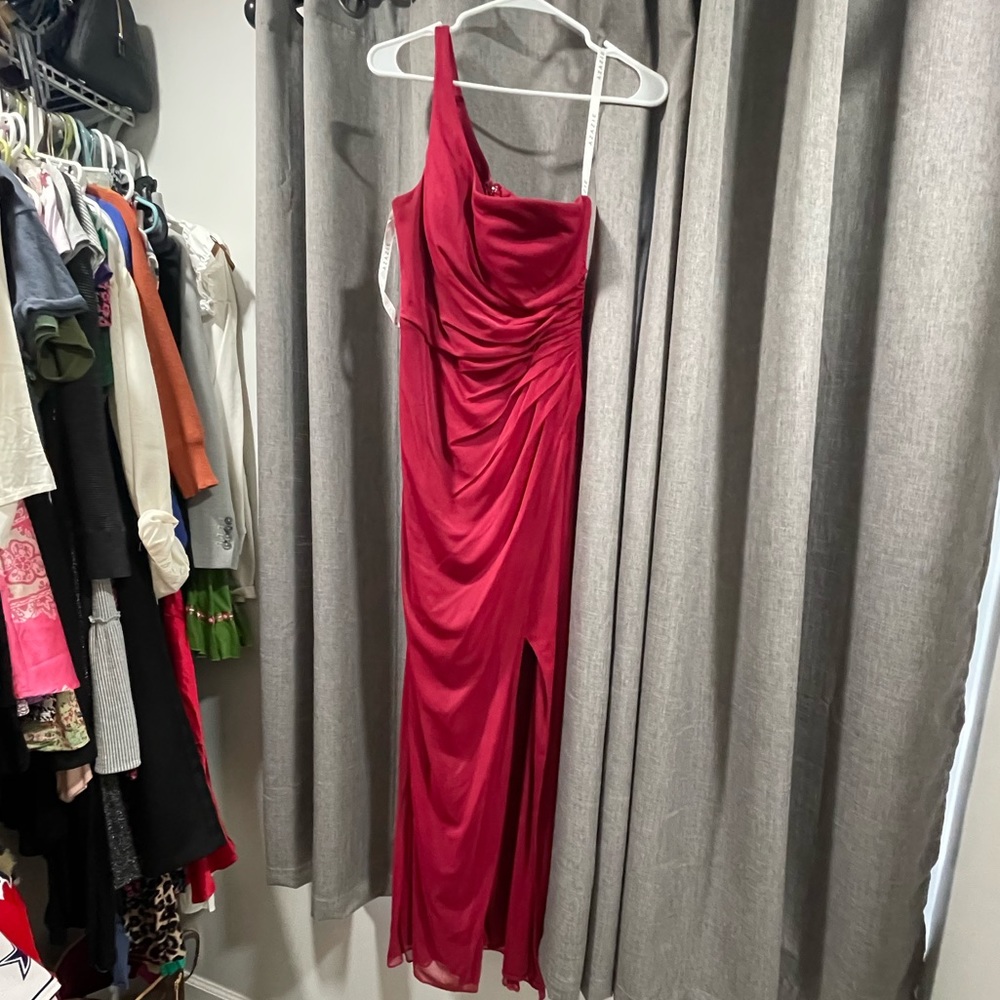 Maroon bridesmaids dress
